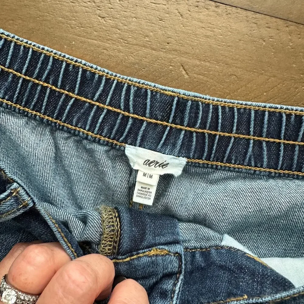 Aerie Daydream Denim Elastic Waist Shorts Medium - Picture 3 of 3